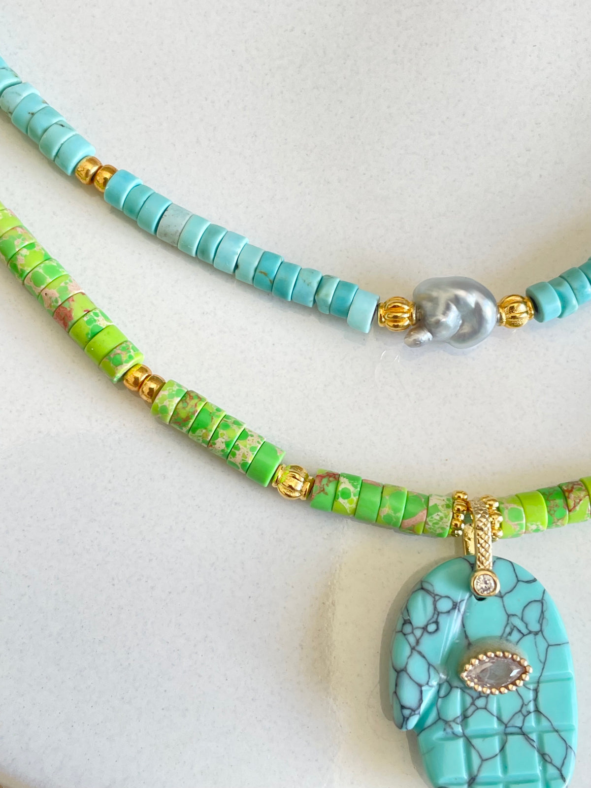 Collier Fatima vert